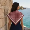 Tarzını Seç Bordeaux – Bordo Puantiye Desenli Fular 70 x 70 cm
