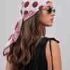 Tarzını Seç Bordo Puantiye Desenli Fular / Bandana 70x70 cm