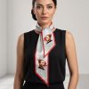 Tarzını Seç Çizgili Atatürk Silüet Kravat Şerit / Eşarp / Fular 105x9 cm