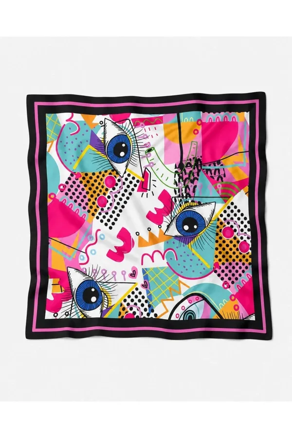 Tarzını Seç Gökkuşagı Desenli Fular / Bandana 70x70 cm