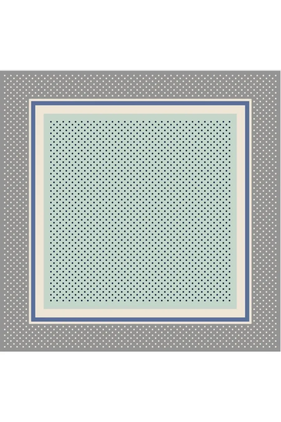 Tarzını Seç Gri Şerit Puantiyeli Fular / Bandana / Aksesuar / Şal / Eşarp 70x70