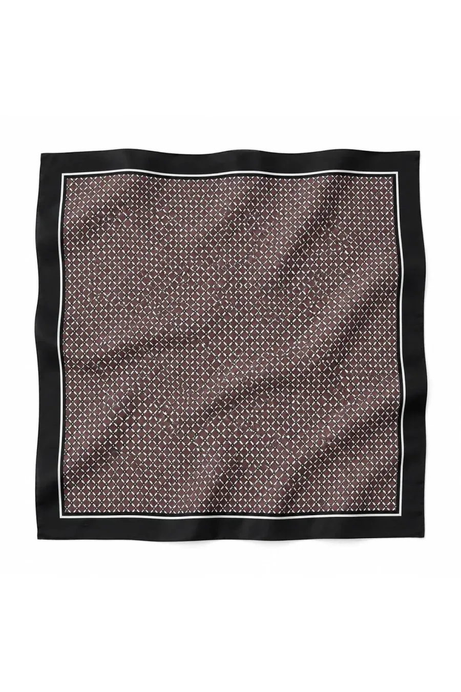 Tarzını Seç Kahve Siyah Geometrik Desenli Fular / Bandana 70x70cm