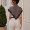 Tarzını Seç Kahve Siyah Geometrik Desenli Fular / Bandana 70x70cm