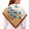 Tarzını Seç Kahverengi Ginkgo Fular / Bandana / Aksesuar / Şal / Eşarp 70x70