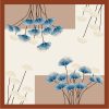 Tarzını Seç Kahverengi Ginkgo Fular / Bandana / Aksesuar 48x48 cm