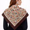Tarzını Seç Kahverengi Gül Fular / Bandana / Aksesuar / Şal / Eşarp 70x70