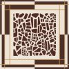 Tarzını Seç Kahverengi Mozaik Zincir Fular / Bandana / Aksesuar 48x48 cm