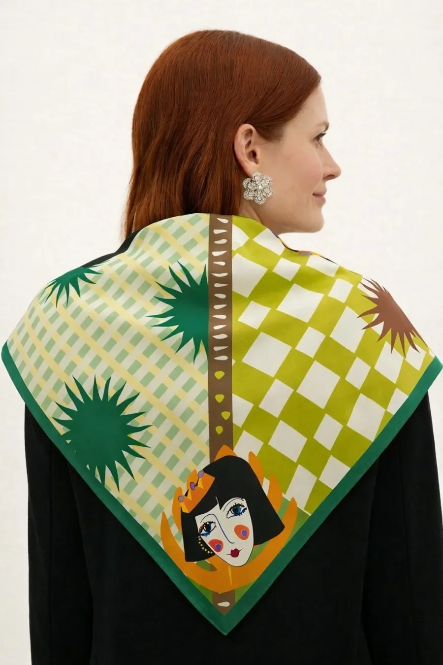Tarzını Seç Kahverengi Queen Fular / Bandana / Aksesuar / Eşarp 90x90 cm