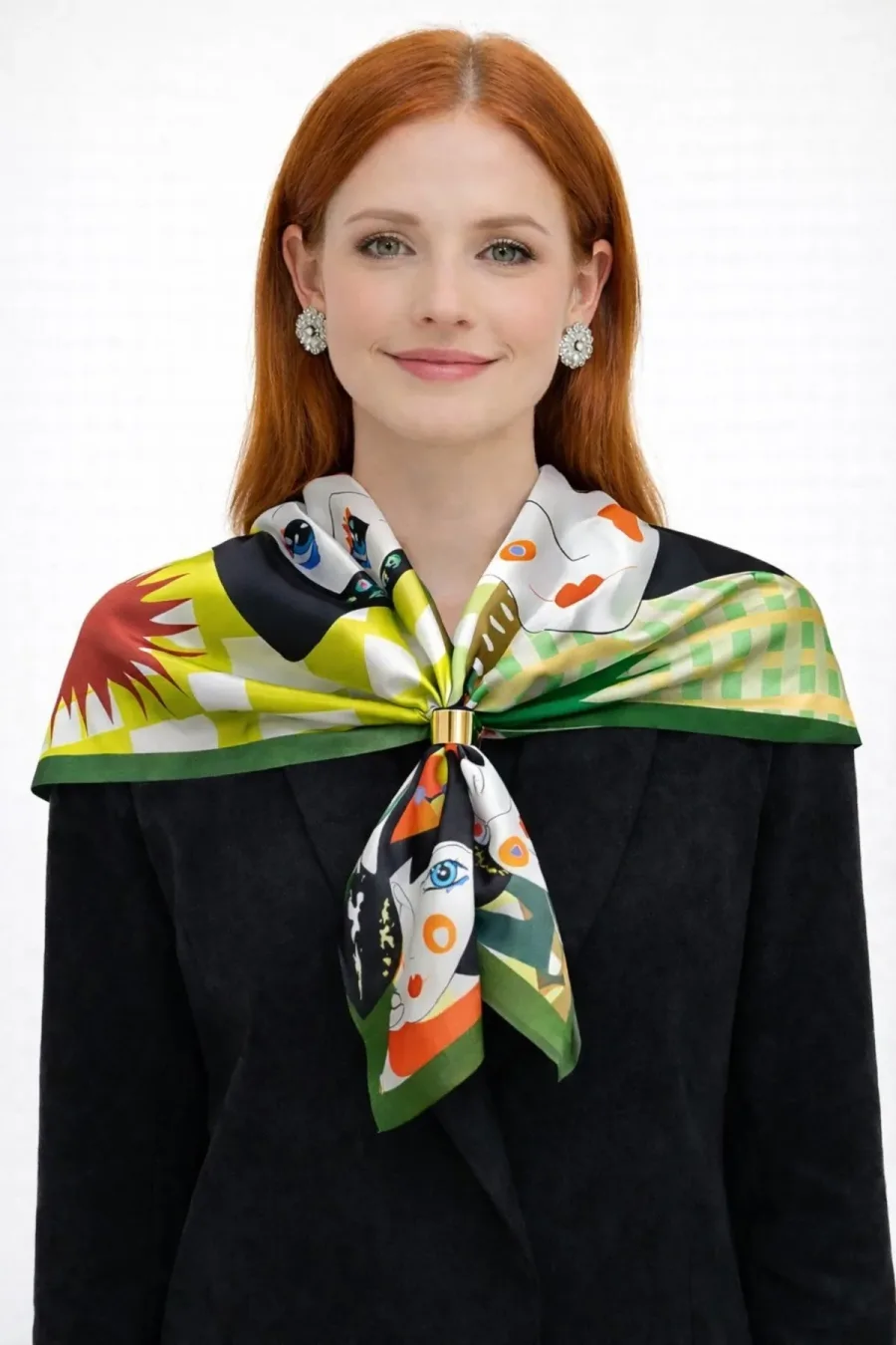 Tarzını Seç Kahverengi Queen Fular / Bandana / Aksesuar / Eşarp 90x90 cm