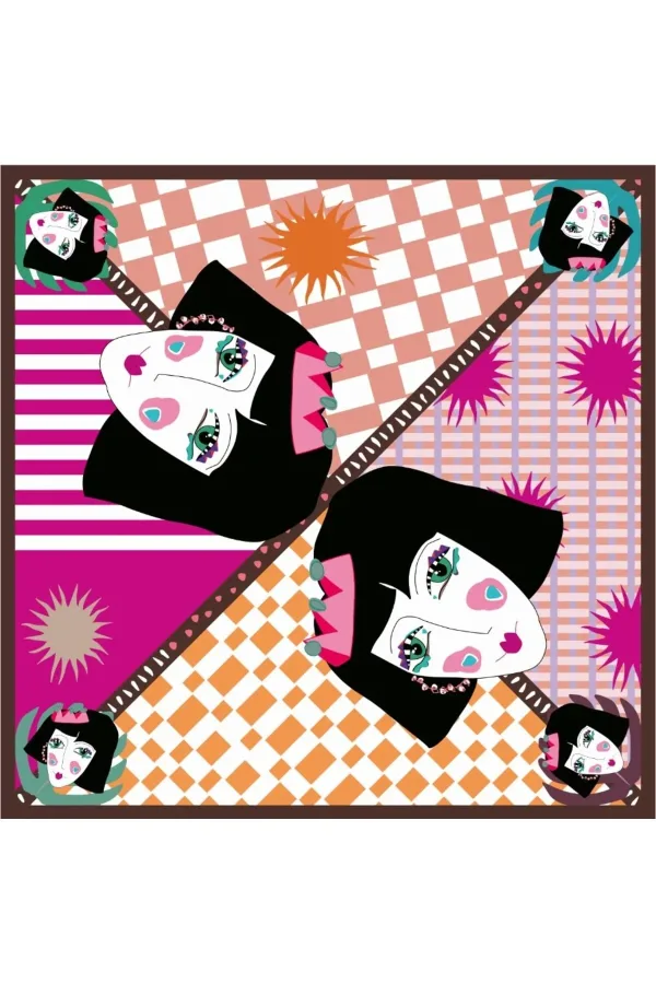 Tarzını Seç Kahverengi Queen Fular / Bandana / Aksesuar / Şal / Eşarp 70x70