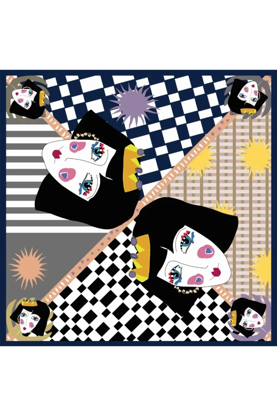 Tarzını Seç Kahverengi Queen Fular / Bandana / Aksesuar / Eşarp 90x90 cm