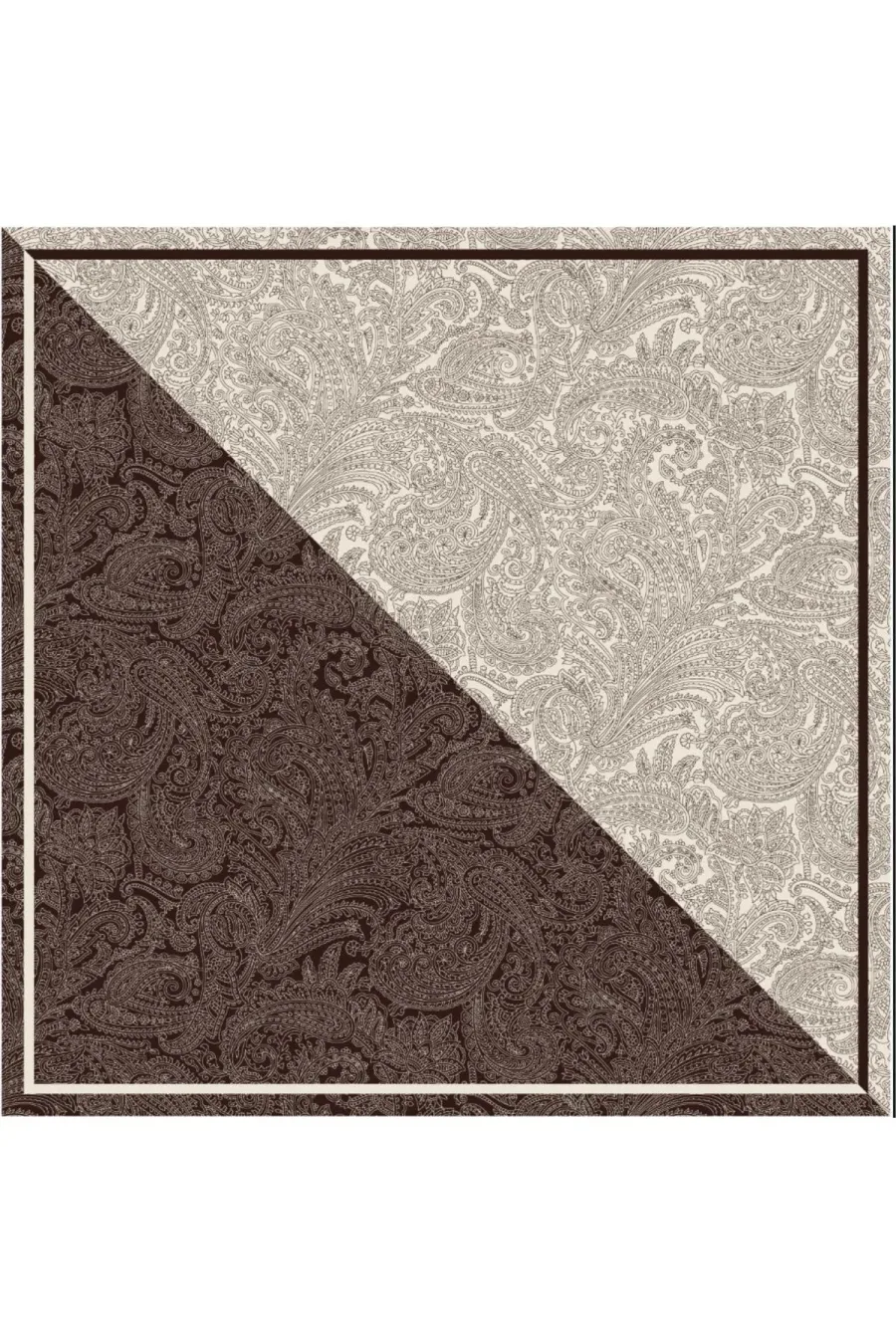 Tarzını Seç Kahverengi Royal Fular / Bandana / Aksesuar / Eşarp 90x90 cm