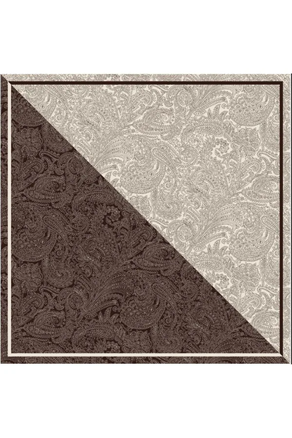 Tarzını Seç Kahverengi Royal Fular / Bandana / Aksesuar 48x48 cm