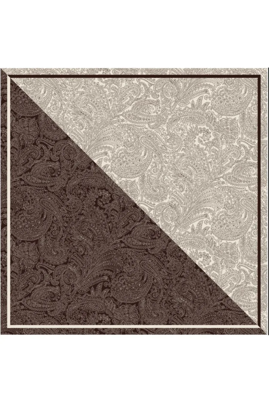 Tarzını Seç Kahverengi Royal Fular / Bandana / Aksesuar 48x48 cm