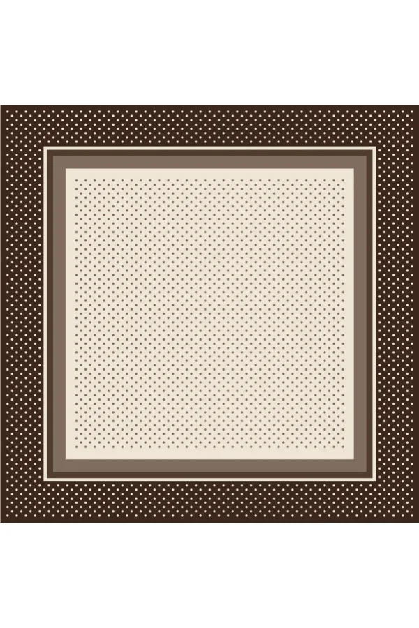 Tarzını Seç Kahverengi Şerit Puantiyeli Fular / Bandana / Aksesuar 48x48 cm