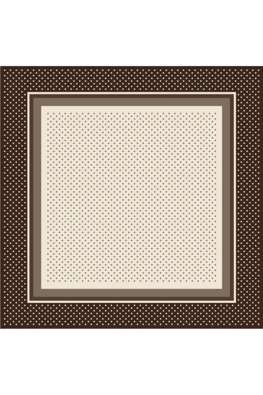 Tarzını Seç Kahverengi Şerit Puantiyeli Fular / Bandana / Aksesuar 48x48 cm