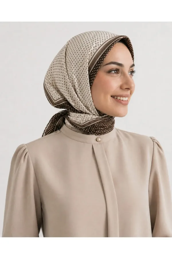 Tarzını Seç Kahverengi Şerit Puantiyeli Fular / Bandana / Aksesuar/ Eşarp 90x90 cm Tarzını Seç Kahverengi Şerit Puantiyeli Fular / Bandana / Aksesuar/ Eşarp 90x90 cm