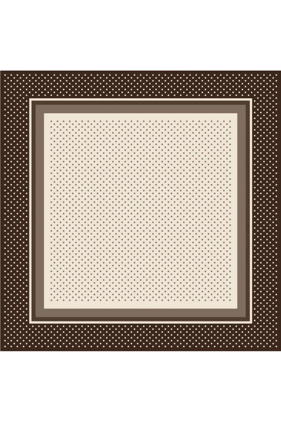Tarzını Seç Kahverengi Şerit Puantiyeli Fular / Bandana / Aksesuar 48x48 cm