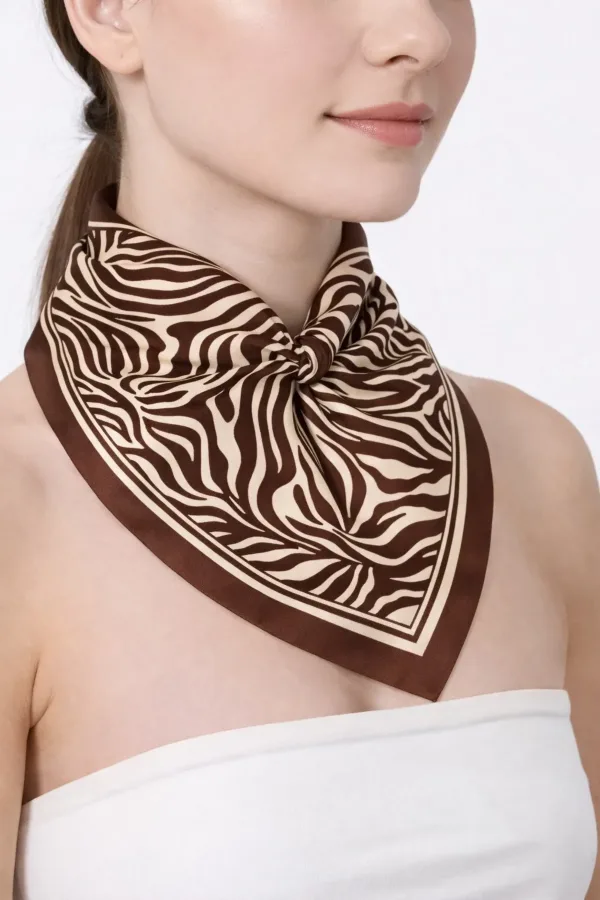 Tarzını Seç Kahverengi Zebra Fular / Bandana / Aksesuar 48x48 cm Tarzını Seç Kahverengi Zebra Fular / Bandana / Aksesuar 48x48 cm