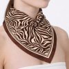 Tarzını Seç Kahverengi Zebra Fular / Bandana / Aksesuar 48x48 cm