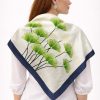Tarzını Seç Lacivert Ginkgo Fular / Bandana / Aksesuar / Şal / Eşarp 70x70