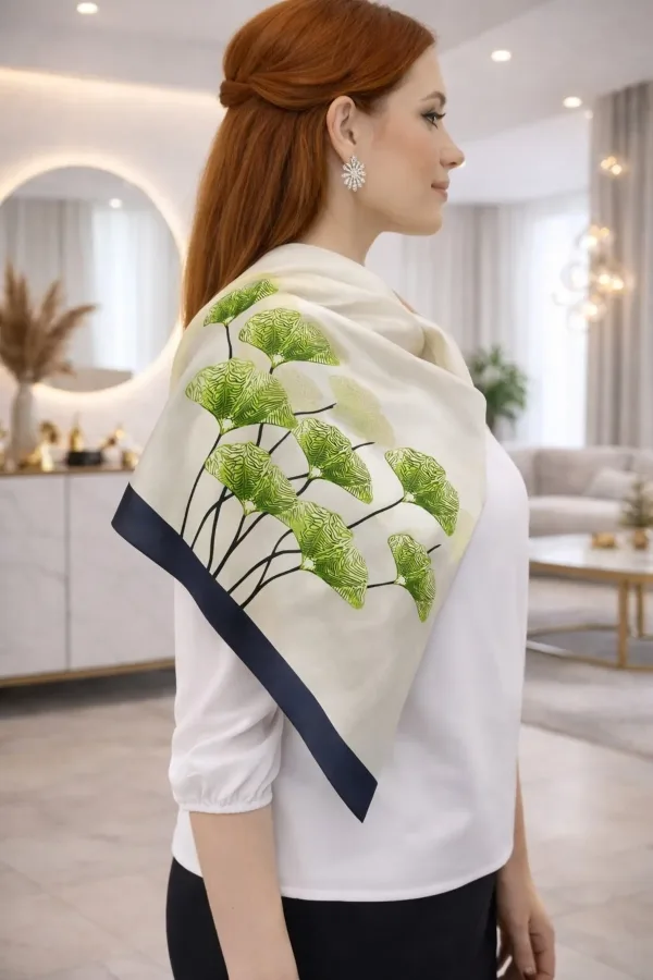 Tarzını Seç Lacivert Ginkgo Fular / Bandana / Aksesuar / Şal / Eşarp 70x70 Tarzını Seç Lacivert Ginkgo Fular / Bandana / Aksesuar / Şal / Eşarp 70x70