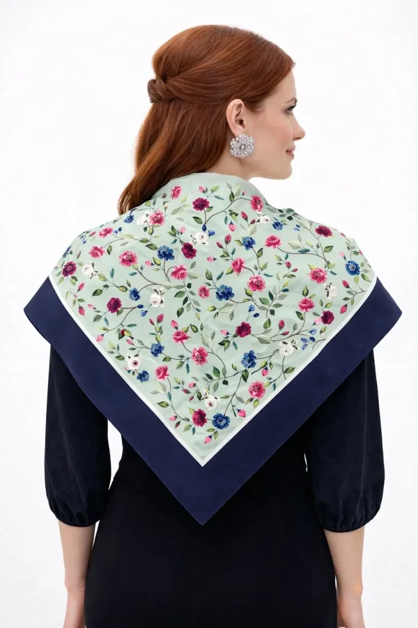 Tarzını Seç Lacivert Gül Fular / Bandana / Aksesuar / Eşarp 90x90 cm Tarzını Seç Lacivert Gül Fular / Bandana / Aksesuar / Eşarp 90x90 cm