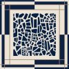 Tarzını Seç Lacivert Mozaik Zincir Fular / Bandana / Aksesuar 48x48 cm