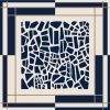 Tarzını Seç Lacivert Mozaik Zincir Fular / Bandana / Aksesuar / Eşarp 90x90 cm