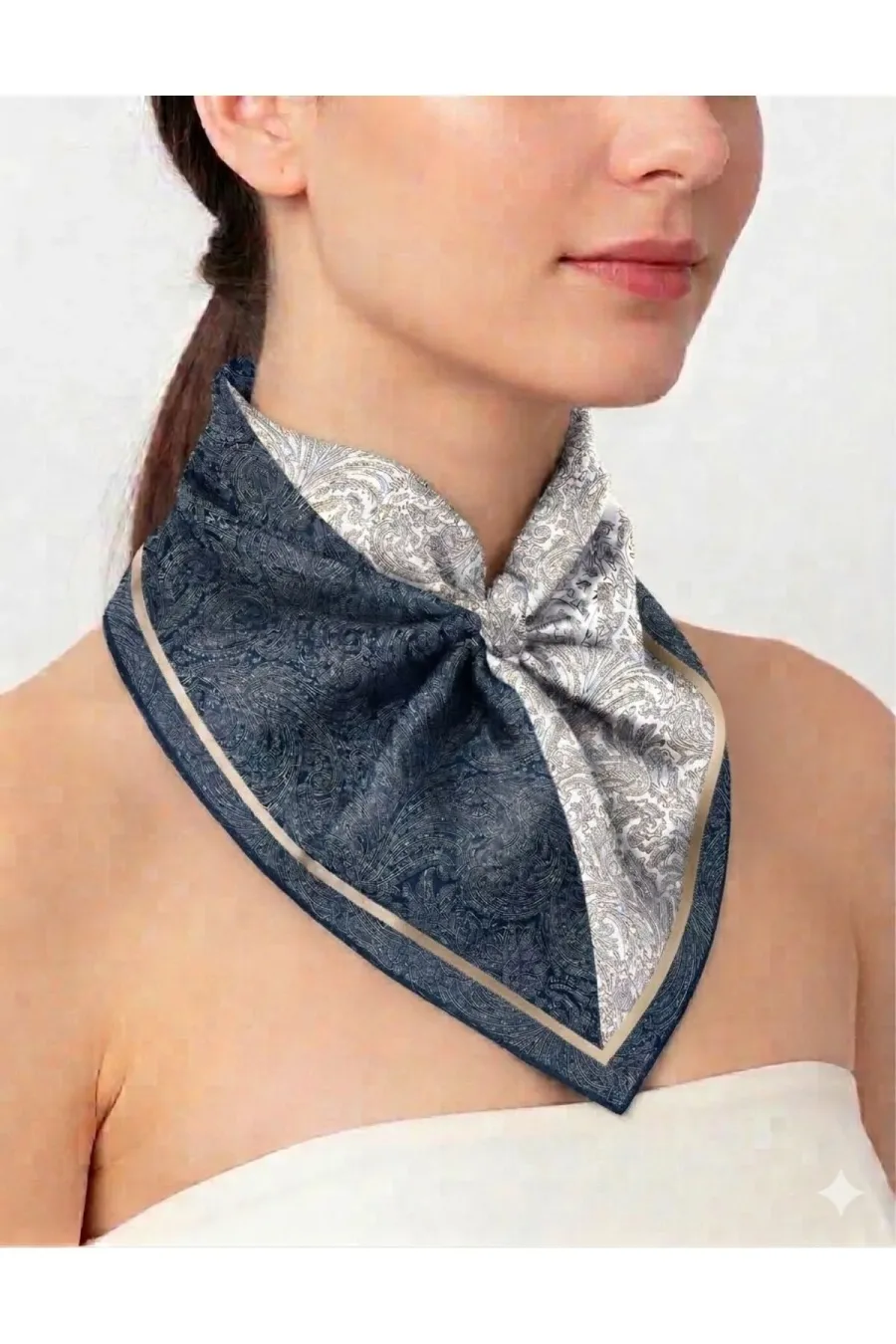 Tarzını Seç Lacivert Royal Fular / Bandana / Aksesuar 48x48 cm