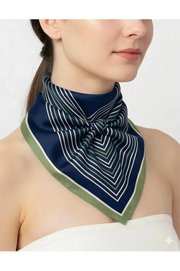 Tarzını Seç Lacivert V Çizgi Fular / Bandana / Aksesuar 48x48 cm Tarzını Seç Lacivert V Çizgi Fular / Bandana / Aksesuar 48x48 cm