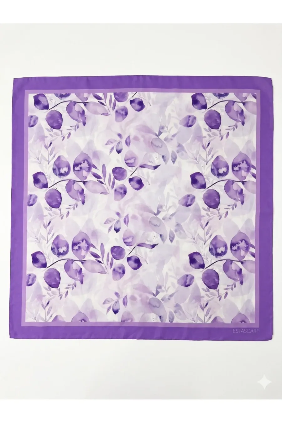 Tarzını Seç Lavanta Desenli Fular / Bandana 70x70 cm