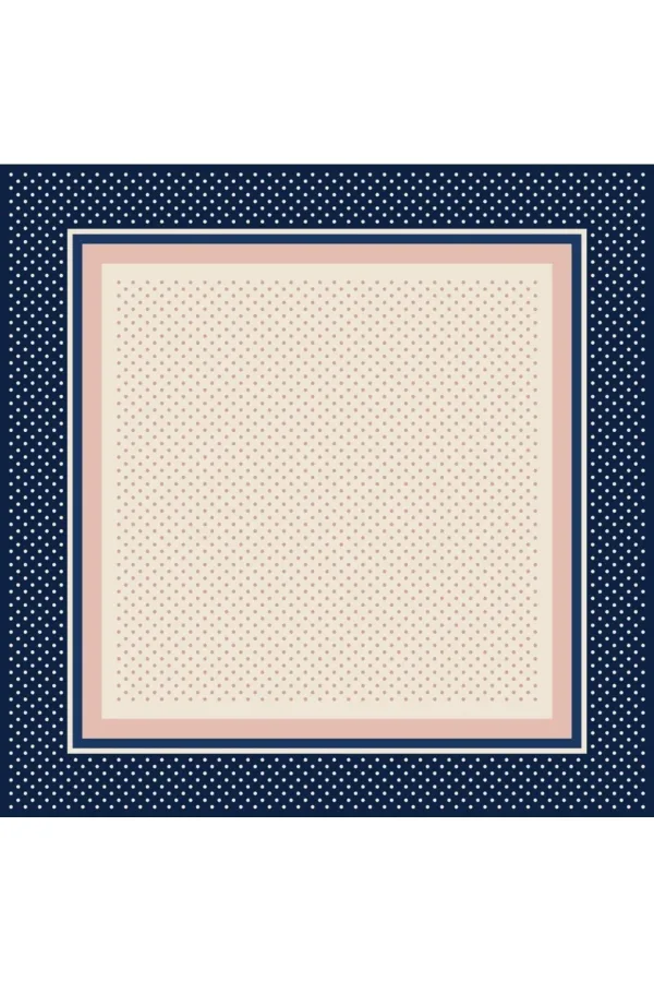 Tarzını Seç Mavi Şerit Puantiyeli Fular / Bandana / Aksesuar / Eşarp 90x90 cm
