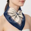 Tarzını Seç Mavi Şerit Puantiyeli Fular / Bandana / Aksesuar 48x48 cm