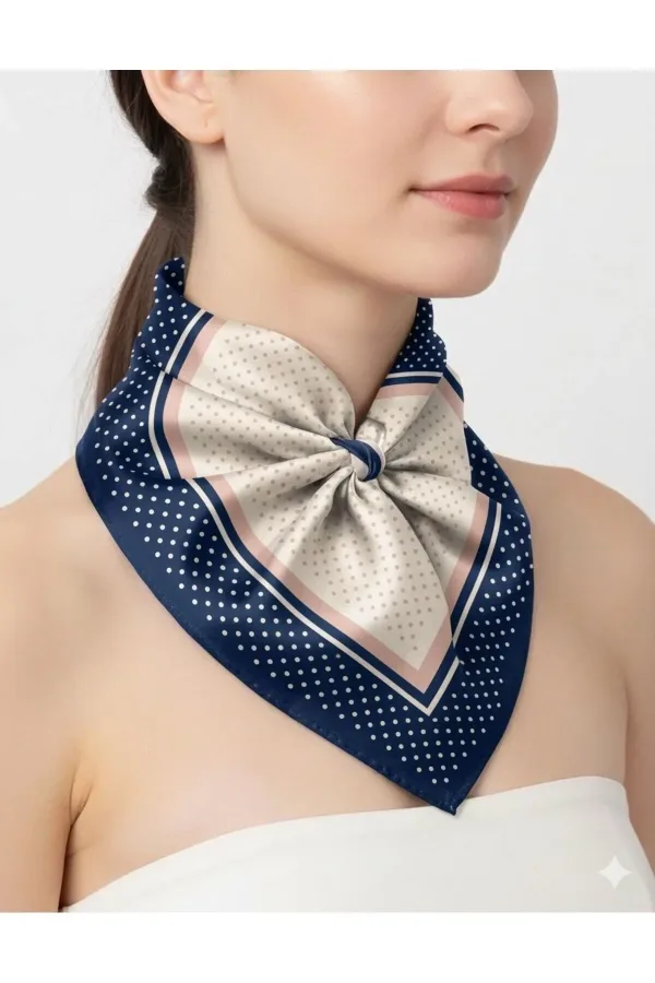 Tarzını Seç Mavi Şerit Puantiyeli Fular / Bandana / Aksesuar 48x48 cm Tarzını Seç Mavi Şerit Puantiyeli Fular / Bandana / Aksesuar 48x48 cm