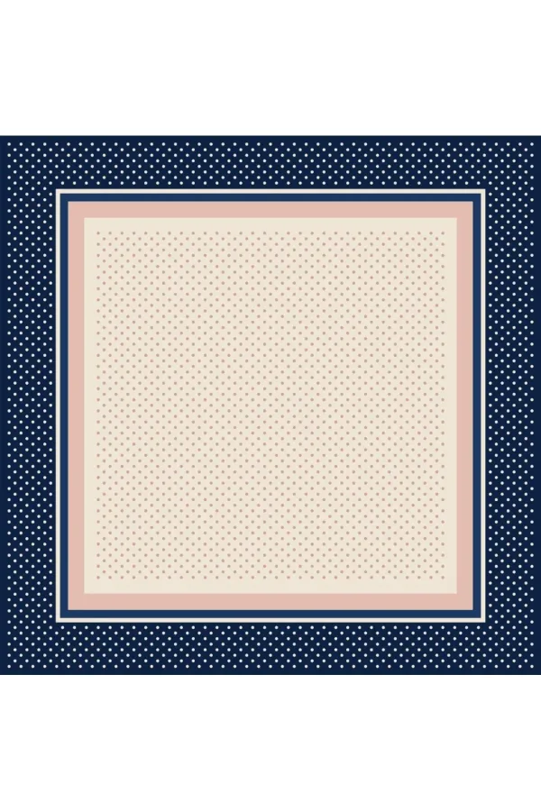 Tarzını Seç Mavi Şerit Puantiyeli Fular / Bandana / Aksesuar 48x48 cm