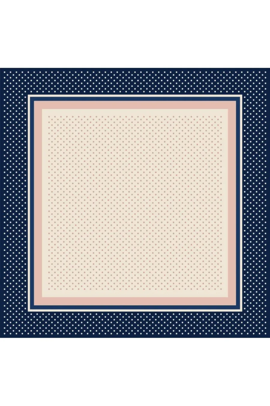 Tarzını Seç Mavi Şerit Puantiyeli Fular / Bandana / Aksesuar 48x48 cm