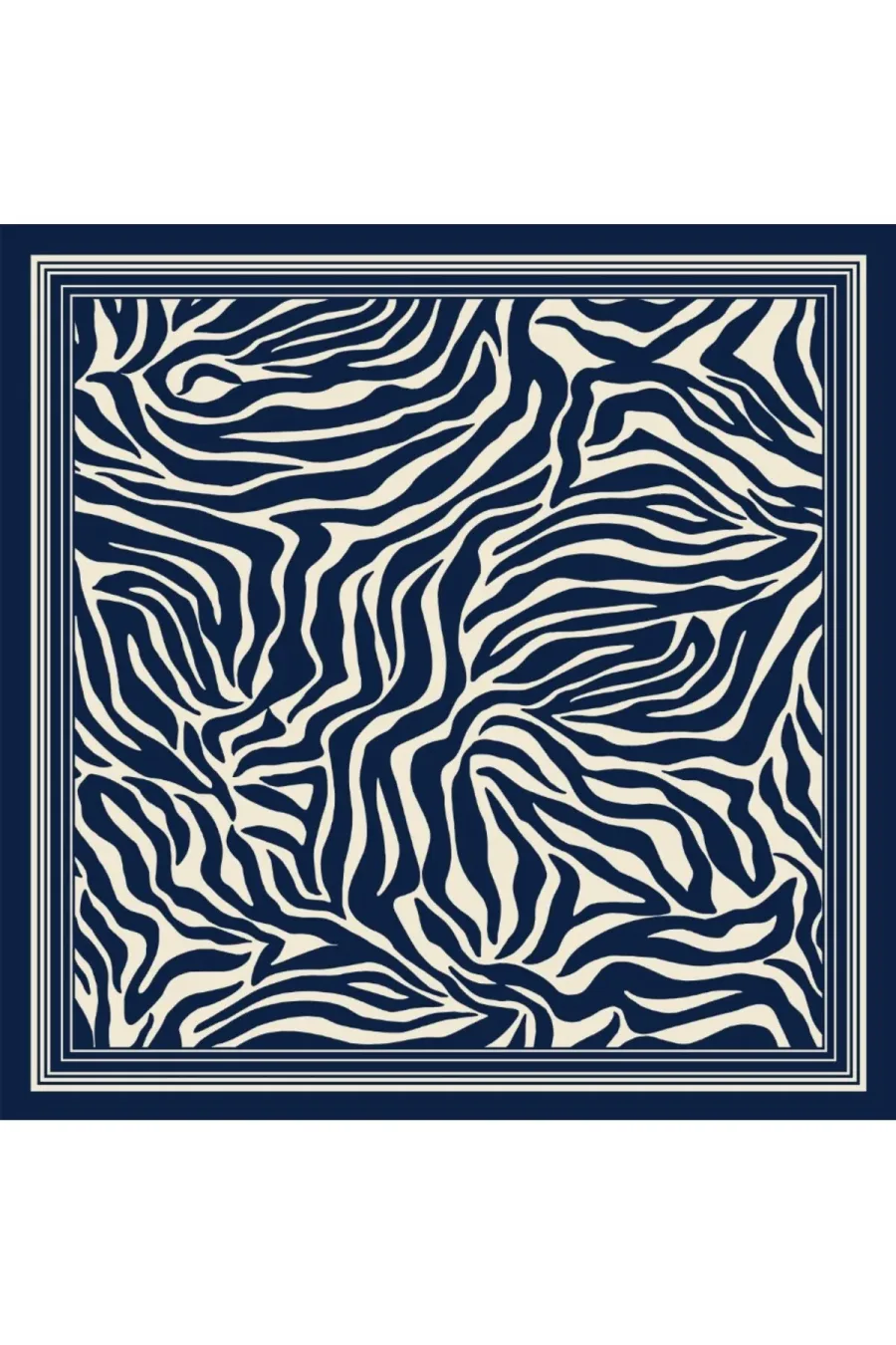 Tarzını Seç Mavi Zebra Fular / Bandana / Aksesuar 48x48 cm