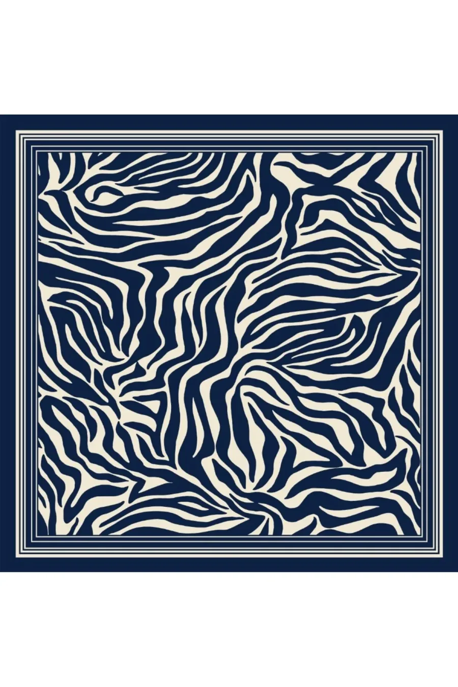 Tarzını Seç Mavi Zebra Fular / Bandana / Aksesuar / Şal / Eşarp 70x70