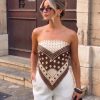 Tarzını Seç Mocha Puantiye Desenli Fular / Bandana 70x70 cm
