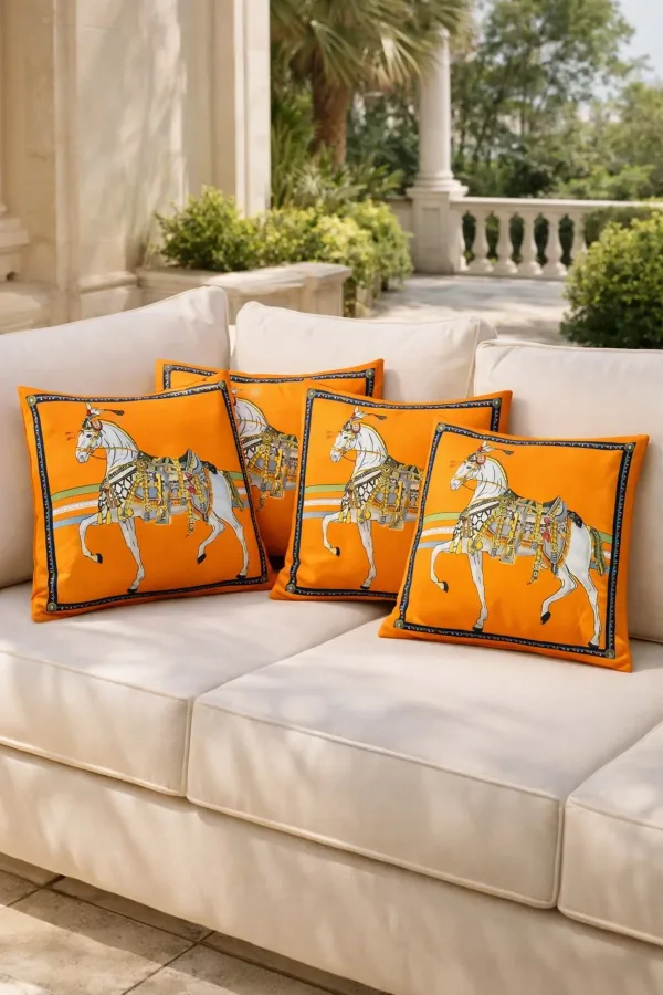 Tarzını Seç Royal At Desenli Salon Dekoru 4'lü Kırlent Kılıfı 40x38 Tarzını Seç Royal At Desenli Salon Dekoru 4'lü Kırlent Kılıfı 40x38