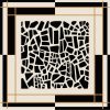 Tarzını Seç Siyah Mozaik Zincir Fular / Bandana / Aksesuar 48x48 cm