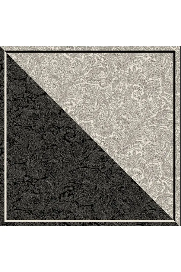 Tarzını Seç Siyah Royal Fular / Bandana / Aksesuar 48x48 cm