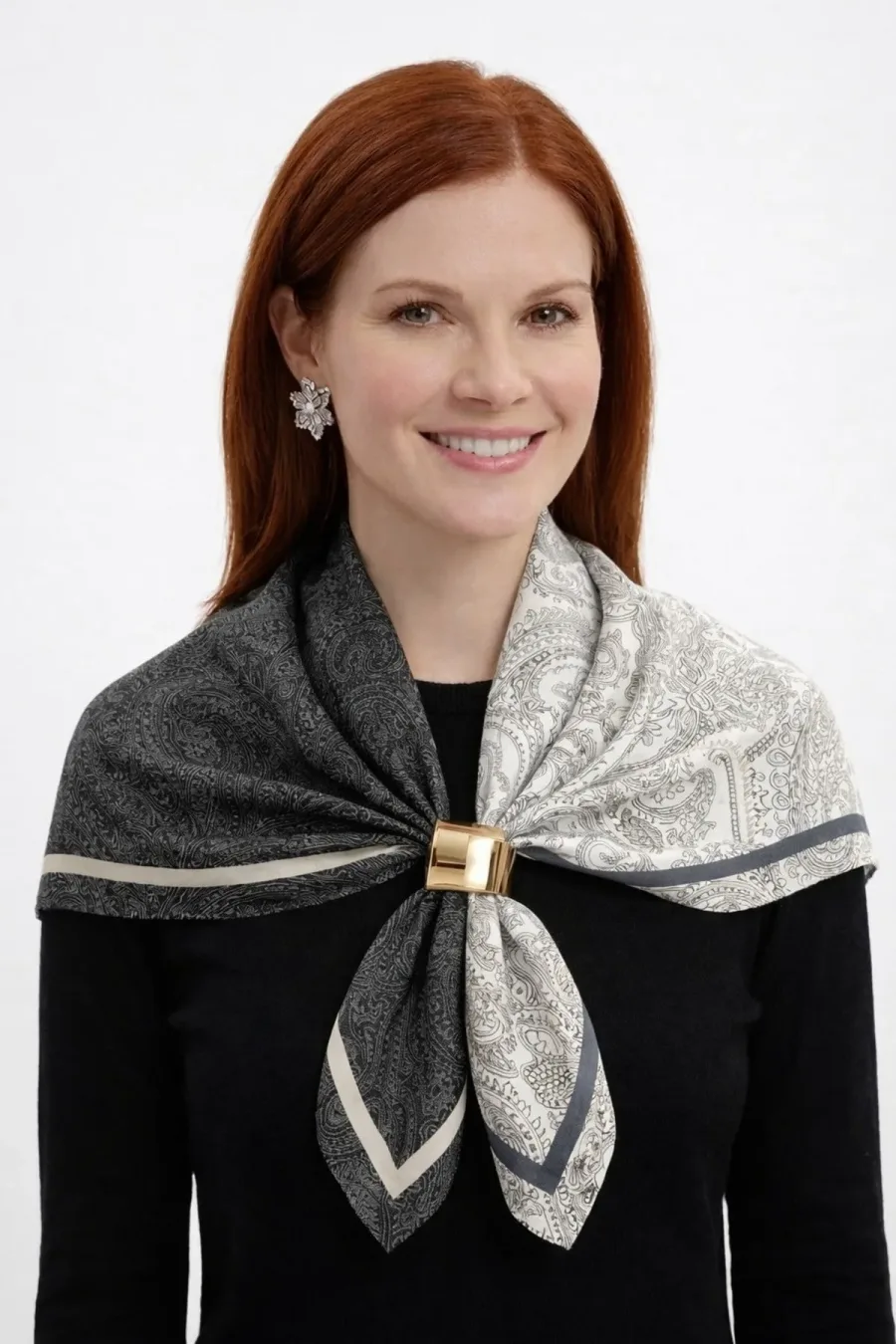 Tarzını Seç Siyah Royal Fular / Bandana / Aksesuar / Eşarp 90x90 cm