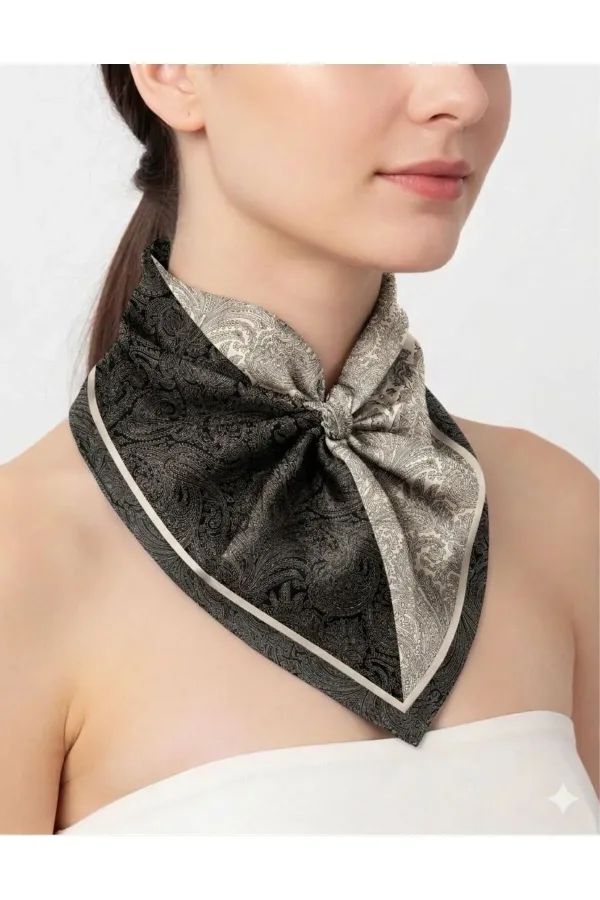 Tarzını Seç Siyah Royal Fular / Bandana / Aksesuar 48x48 cm Tarzını Seç Siyah Royal Fular / Bandana / Aksesuar 48x48 cm