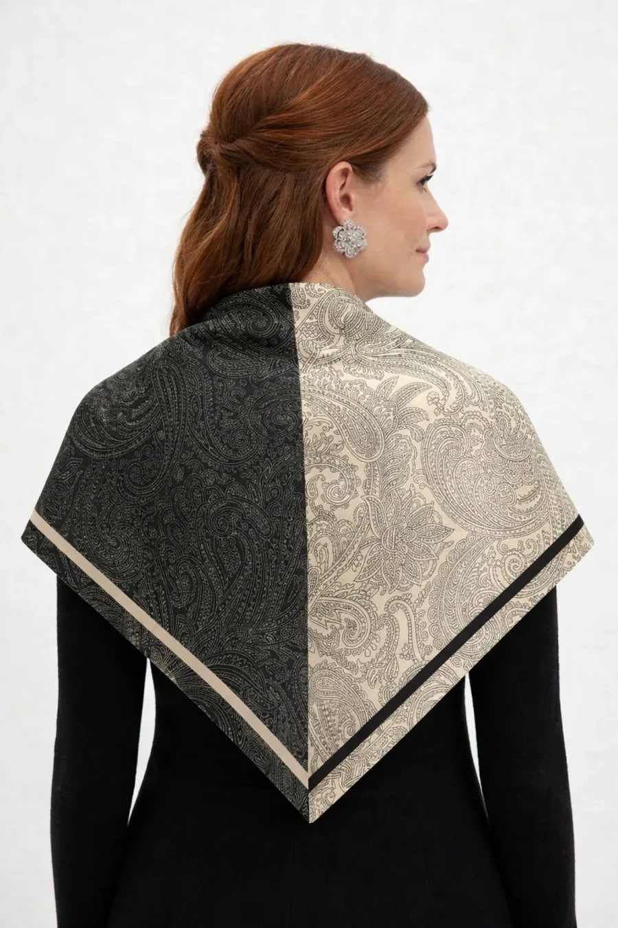 Tarzını Seç Siyah Royal Fular / Bandana / Aksesuar / Eşarp 90x90 cm