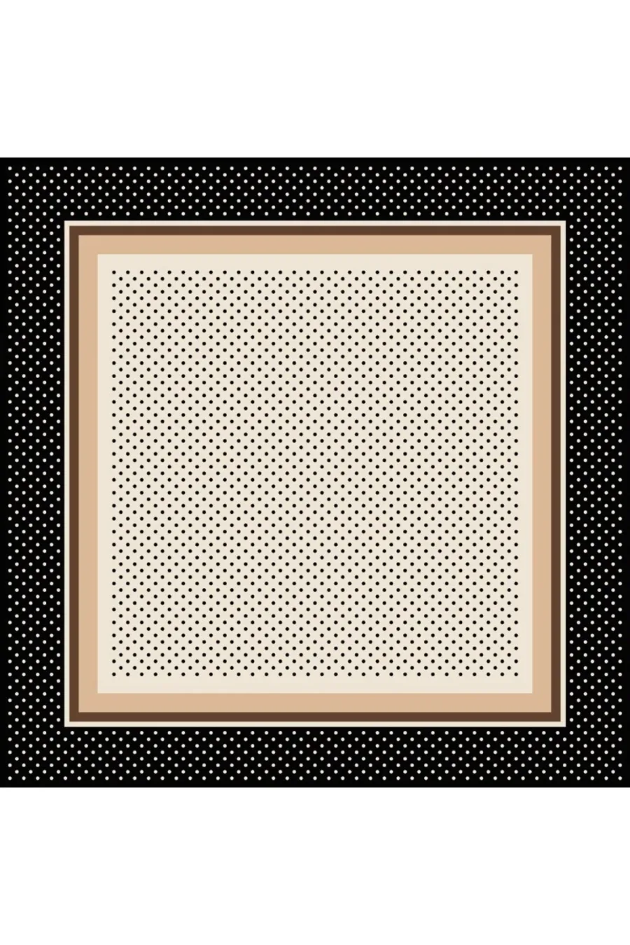 Tarzını Seç Siyah Şerit Puantiyeli Fular / Bandana / Aksesuar 48x48 cm