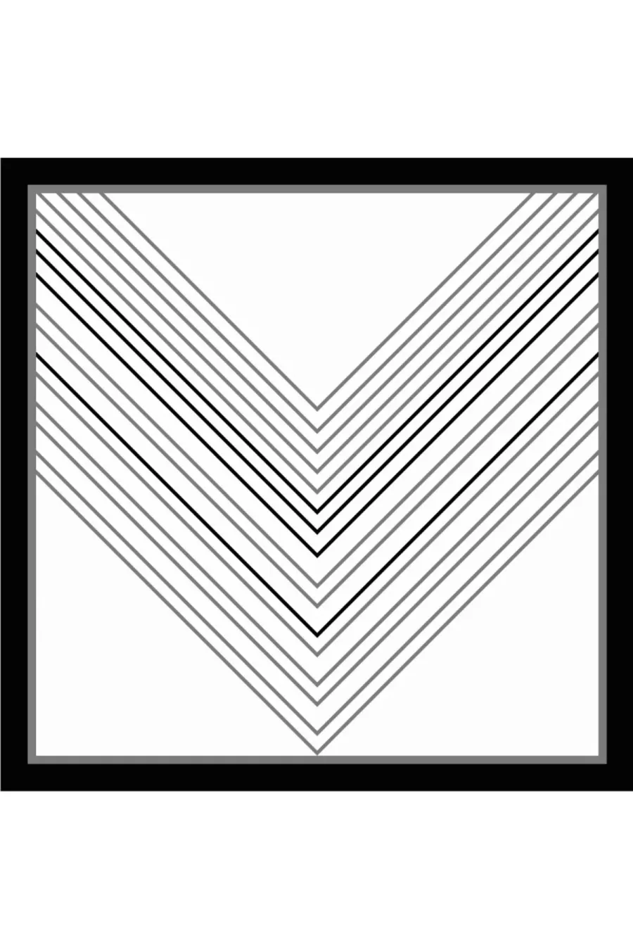 Tarzını Seç Siyah V Çizgi Fular / Bandana / Aksesuar / Eşarp 90x90 cm