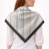 Tarzını Seç Siyah V Çizgi Fular / Bandana / Aksesuar / Şal / Eşarp 70x70