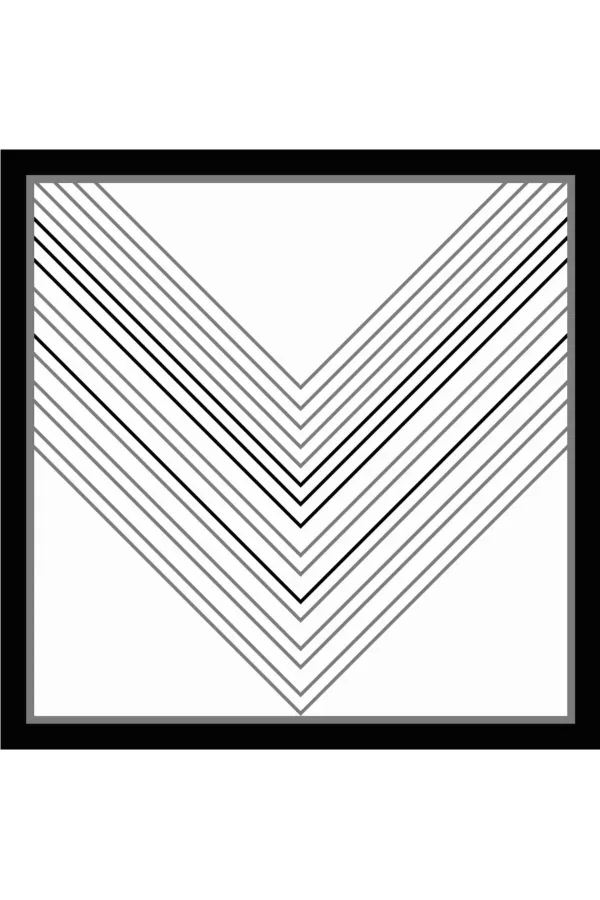 Tarzını Seç Siyah V Çizgi Fular / Bandana / Aksesuar 48x48 cm